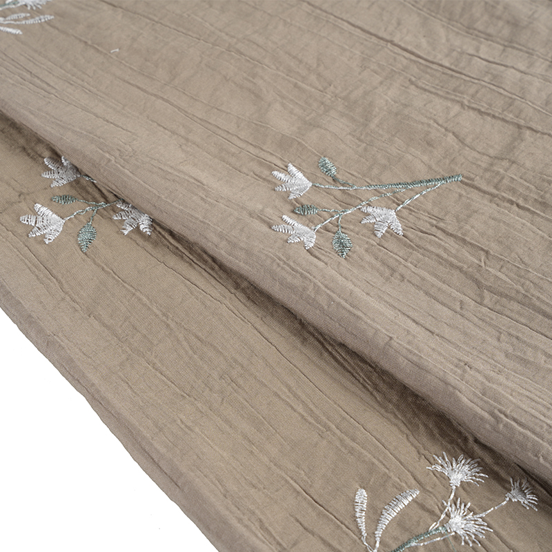 Vải nhăn hoa lan thêu hạt đào