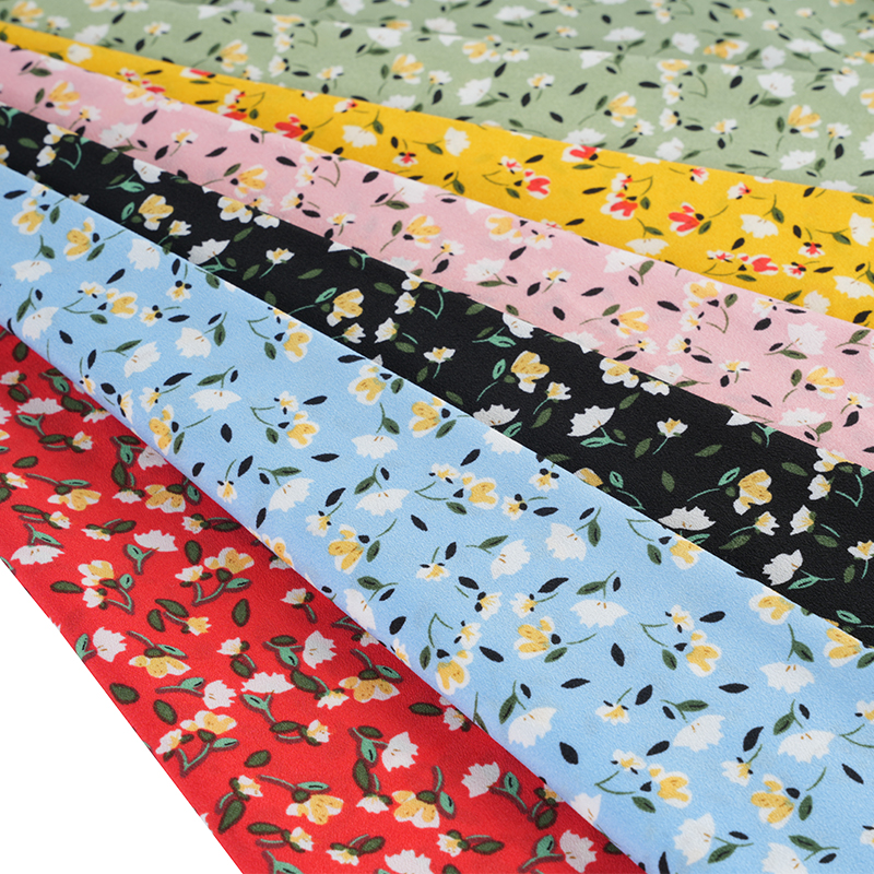 2026*75 Hoa lụa xoắn giả Yao Crepe Vải in hoa nhỏ