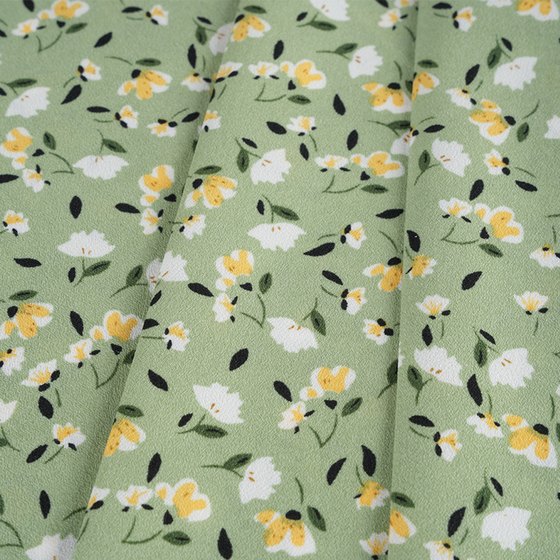 2026*75 Hoa lụa xoắn giả Yao Crepe Vải in hoa nhỏ