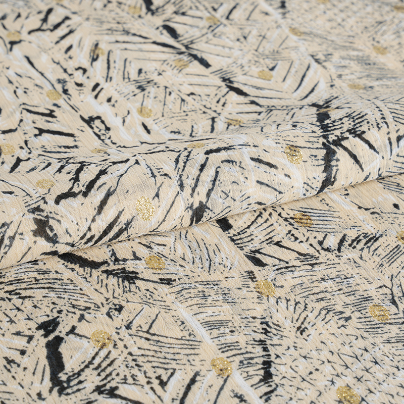 75D Voan Crepe Vải in vàng lộn xộn không đều