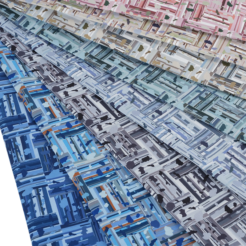 100D * 40S Cotton lụa mát Tóm tắt Khối tích cực và tiêu cực Vải in kỹ thuật số